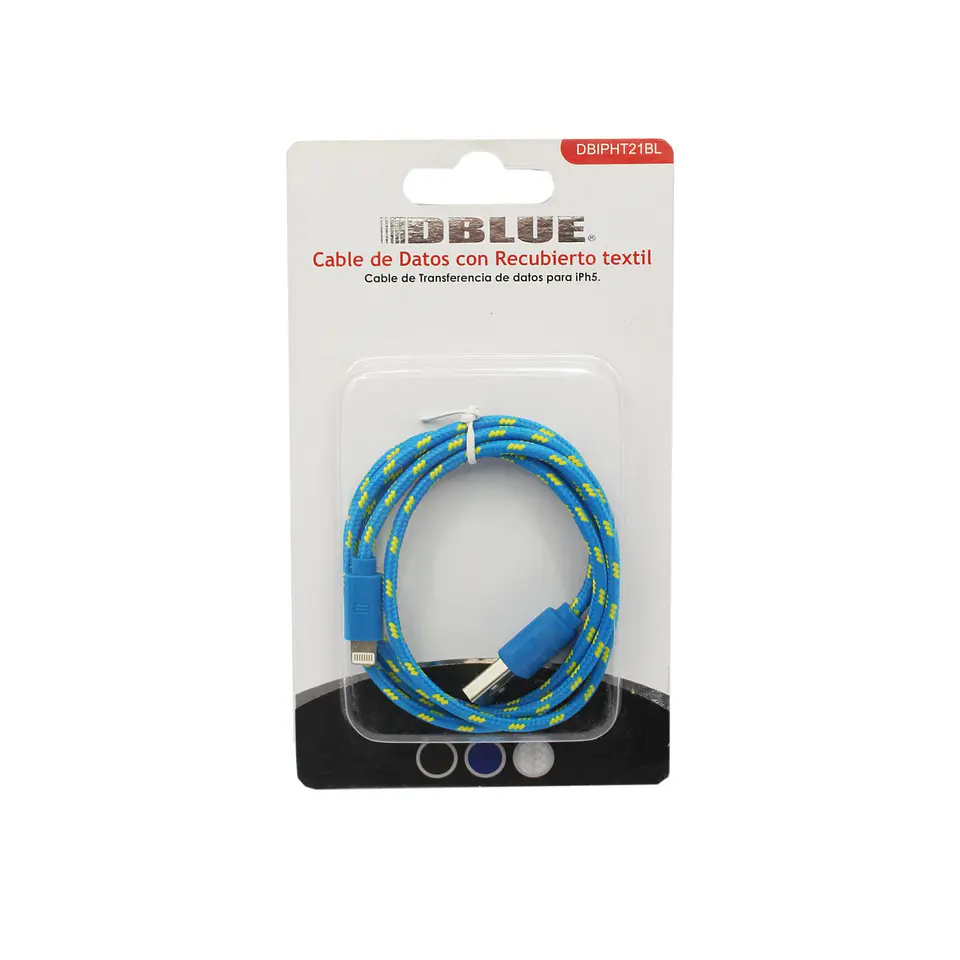 Cable USB a Lightning, cubierta textil DBlue 03-DBIPHT21BL 2