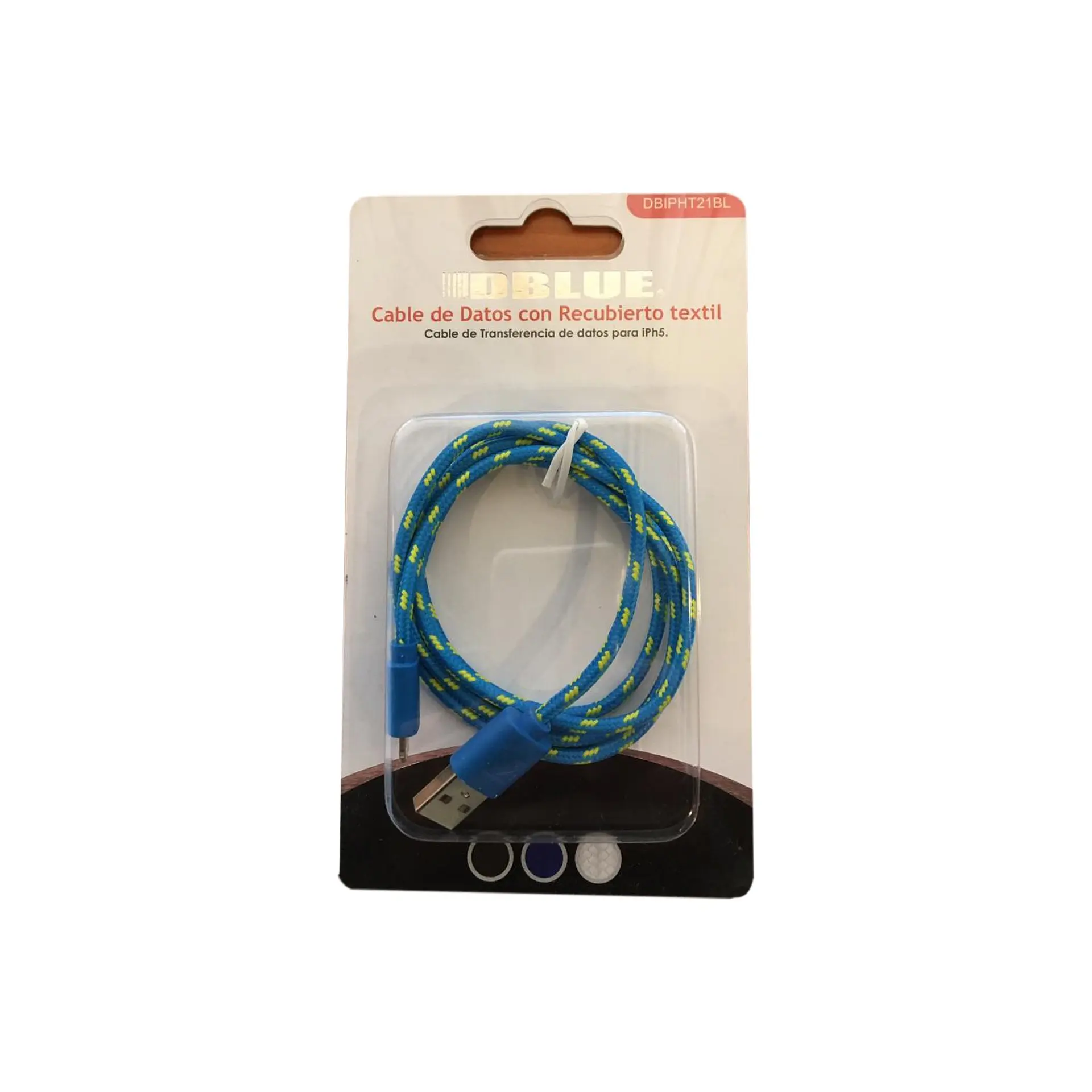 Cable USB a Lightning, cubierta textil DBlue 03-DBIPHT21BL 3