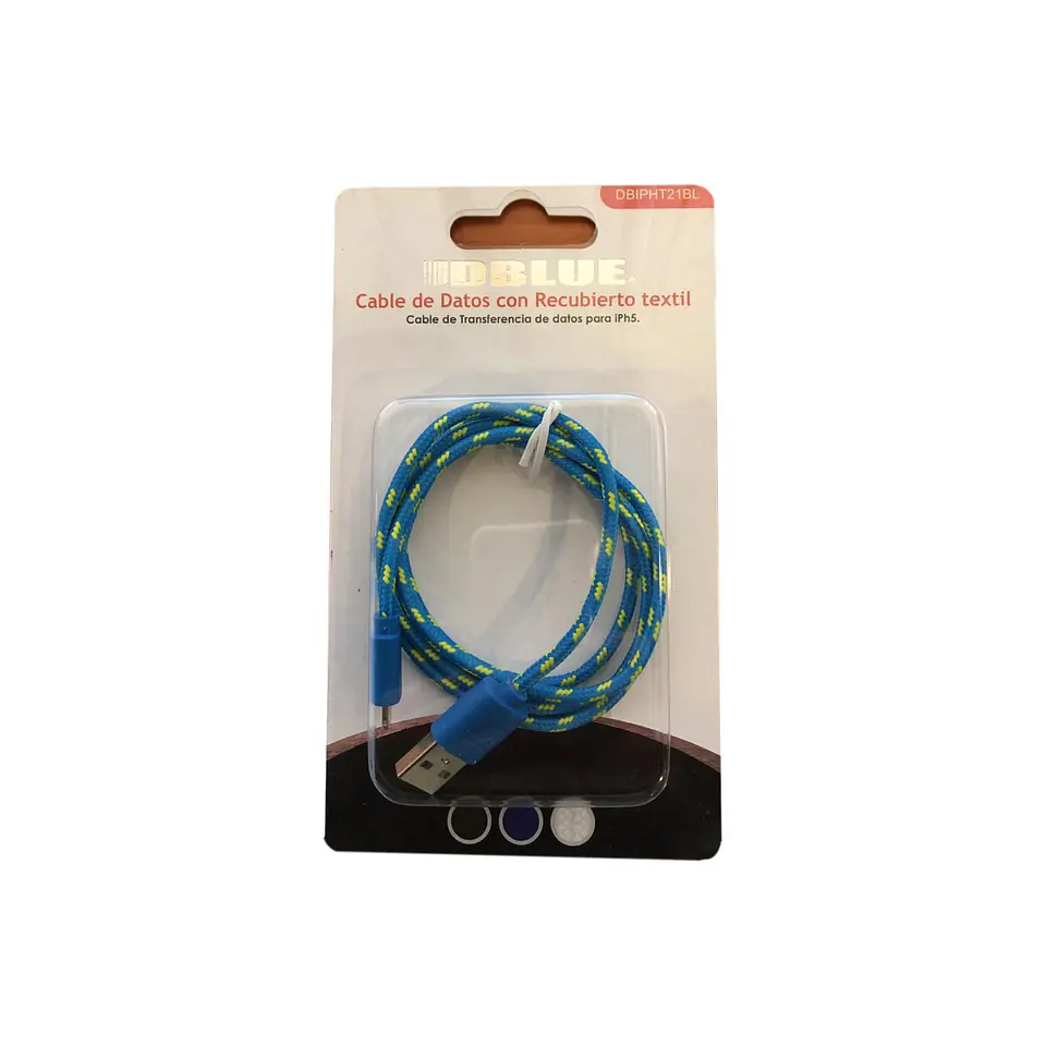 Cable USB a Lightning, cubierta textil DBlue 03-DBIPHT21BL 3