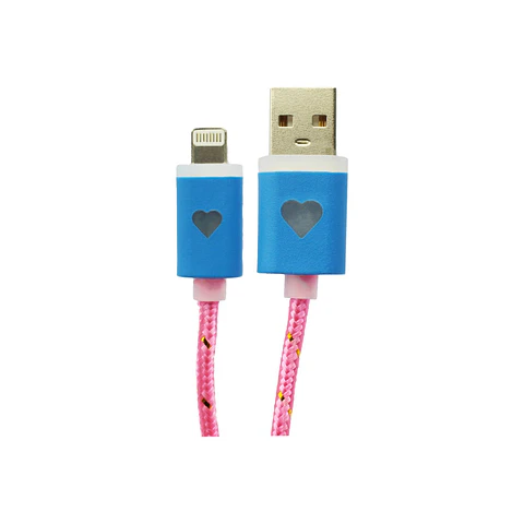 Cable USB A Lightning Con Luz Rosada DBlue 03-DBIPHT32P