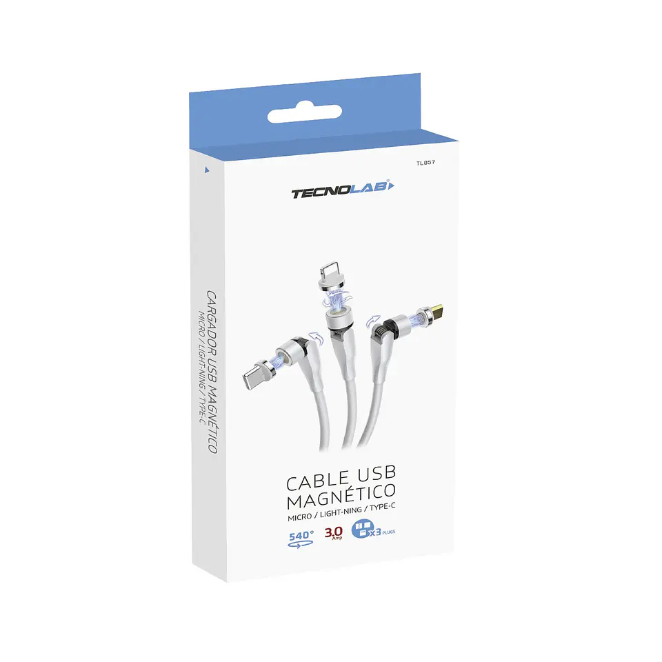 Cable 3 en 1 Micro sub, lightning y c TecnoLab 03-TL153 3