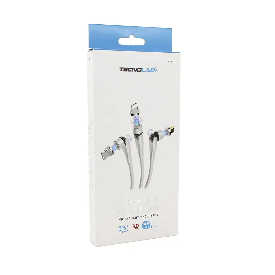 Cable 3 en 1 Micro sub, lightning y c TecnoLab 03-TL153 5