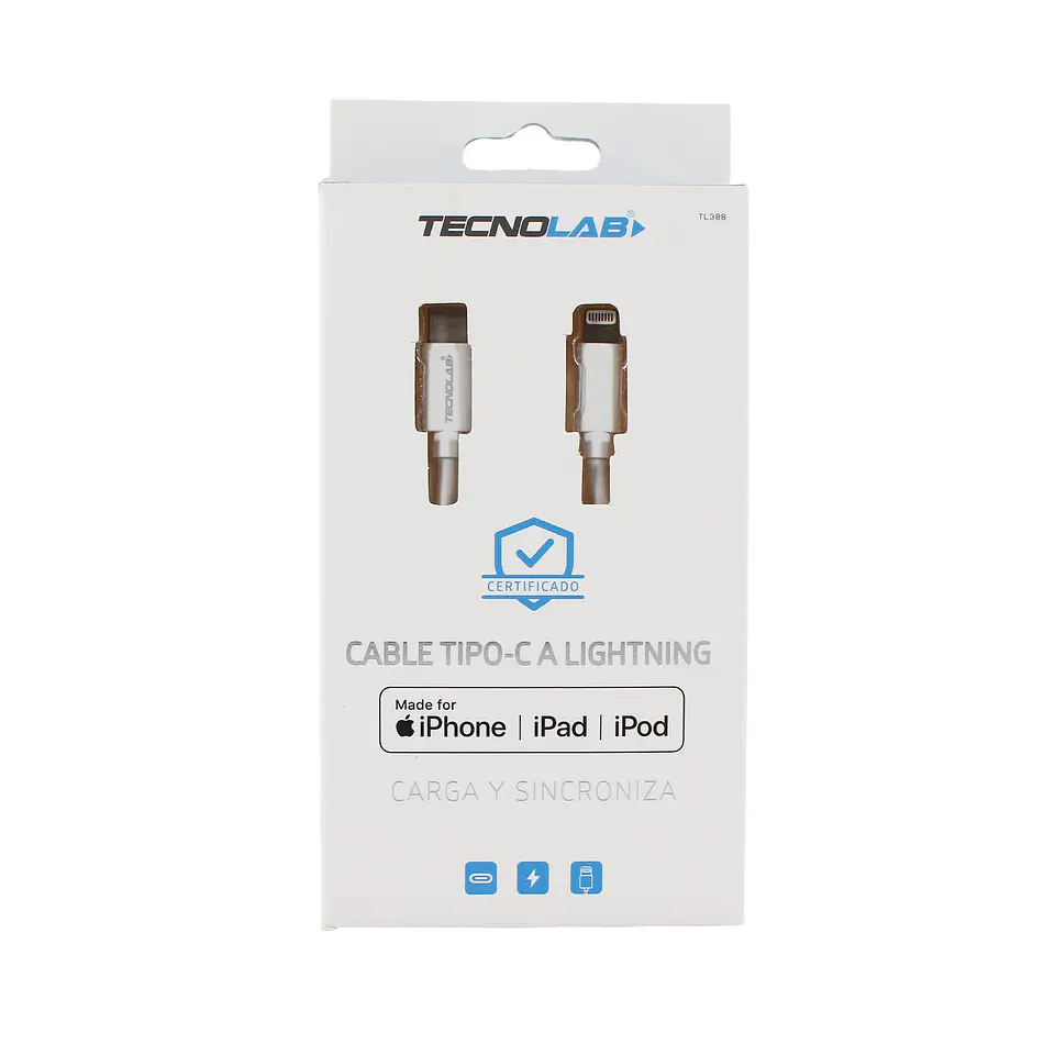 Cable de IPhone/IPad c a lightning White TecnoLab 03-TL308W 4