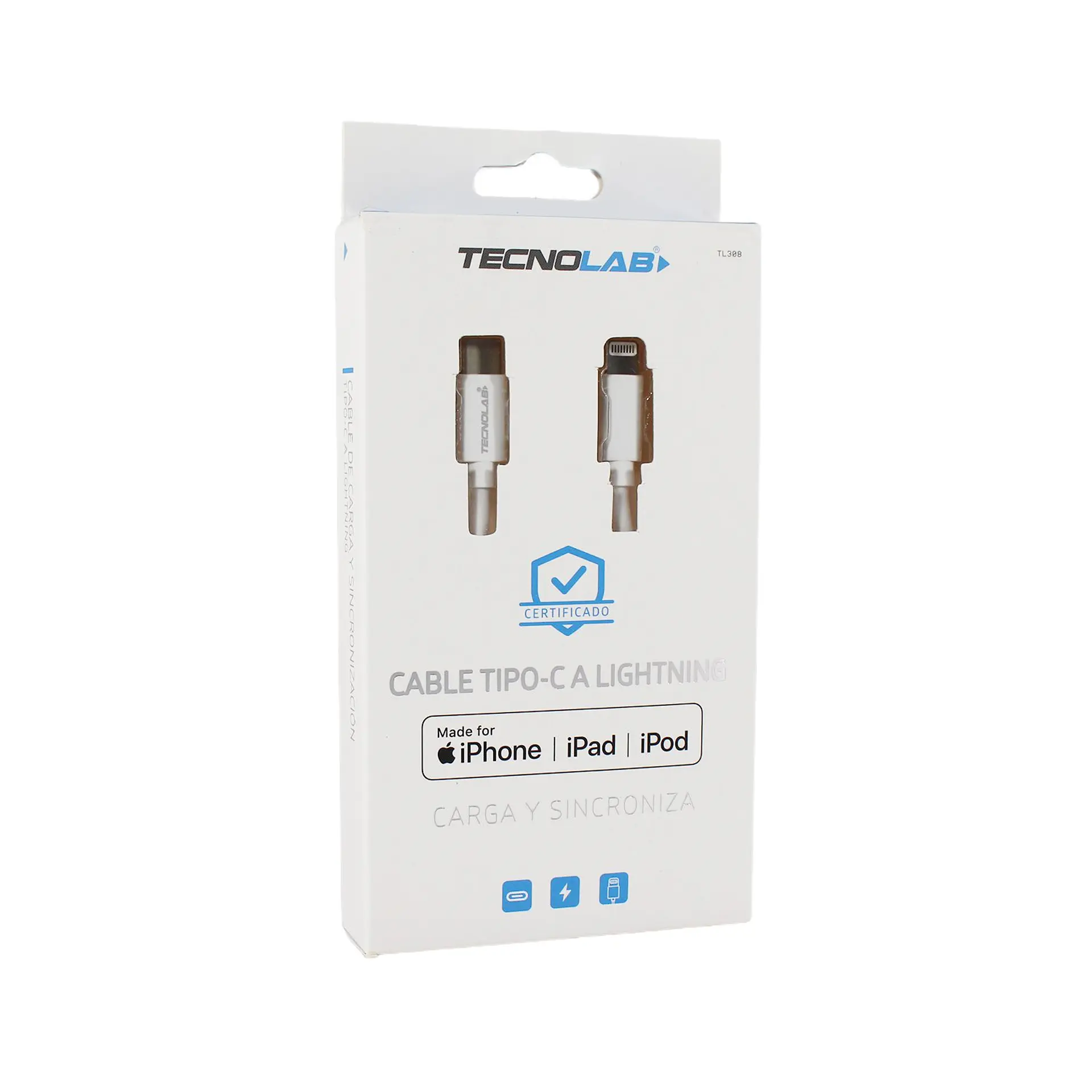 Cable de IPhone/IPad c a lightning White TecnoLab 03-TL308W 5