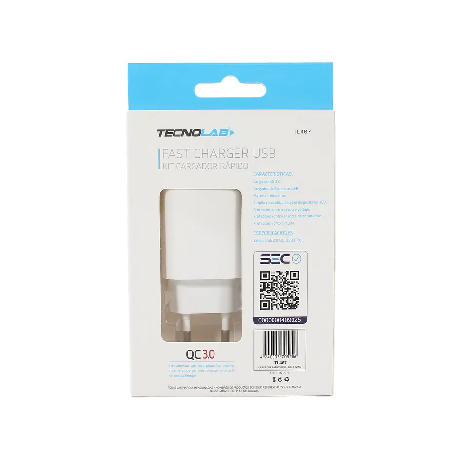 Cargador de pared con cable incluido TecnoLab 03-TL467 7