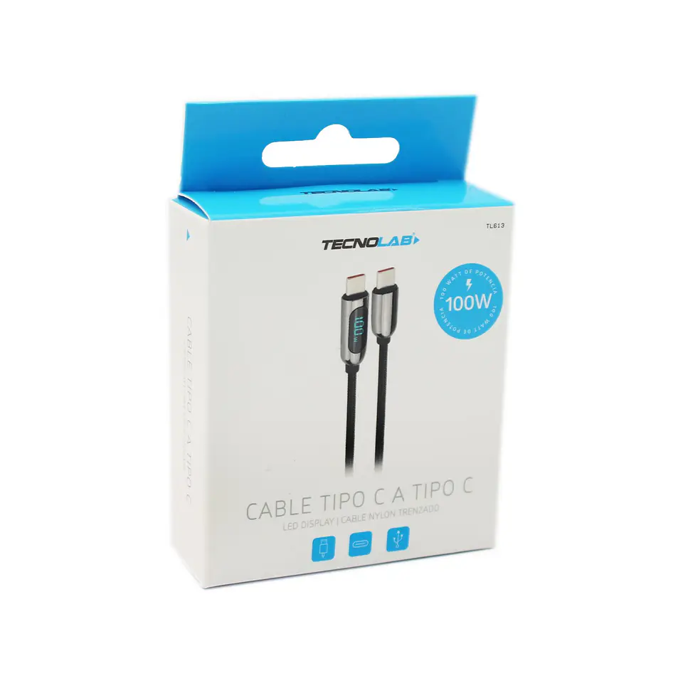 Cable Tipo C a C 100W, Trenzado 2 mts TecnoLab 03-TL613 2