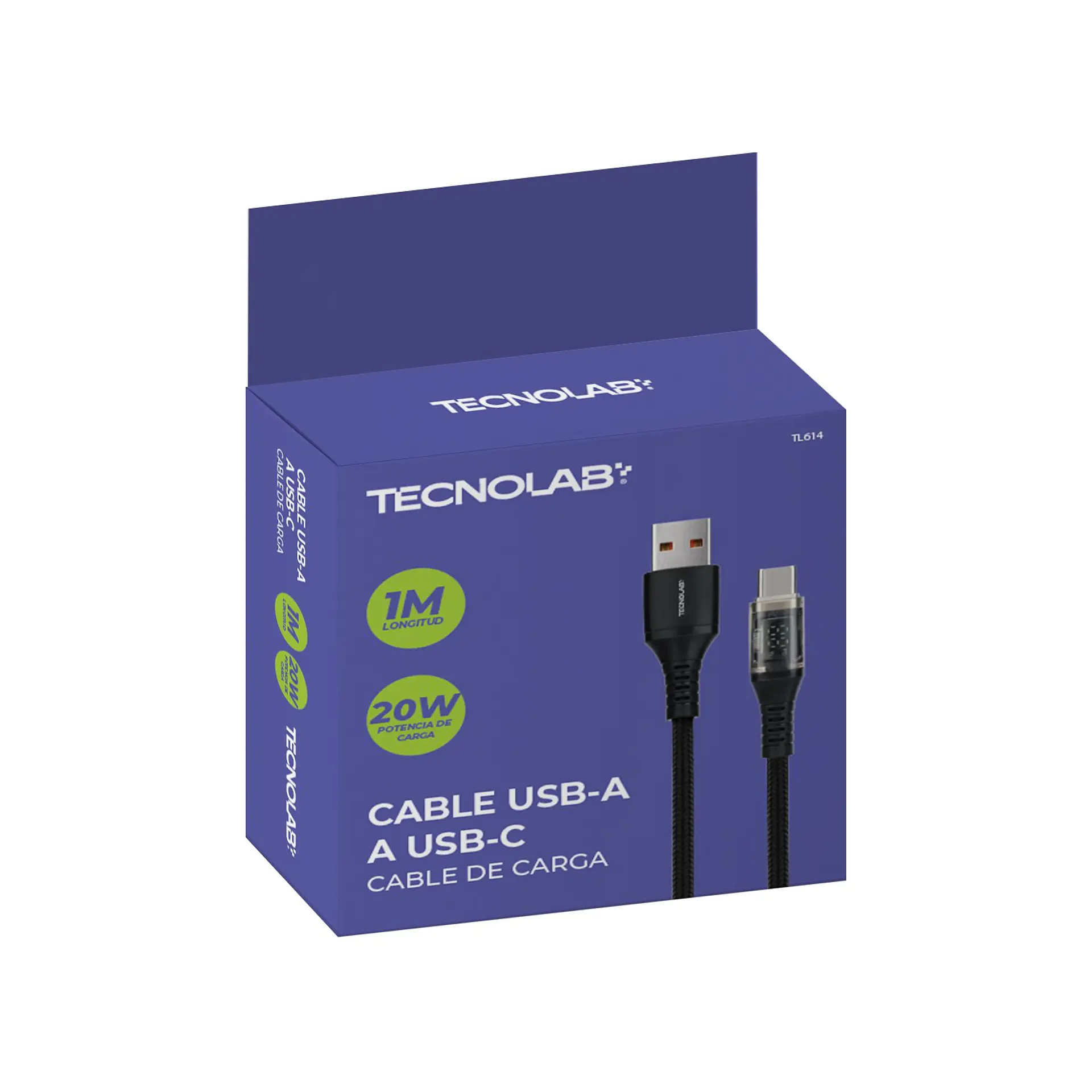 Cable USB a tipo c trenzado 1mt TecnoLab 03-TL614 1