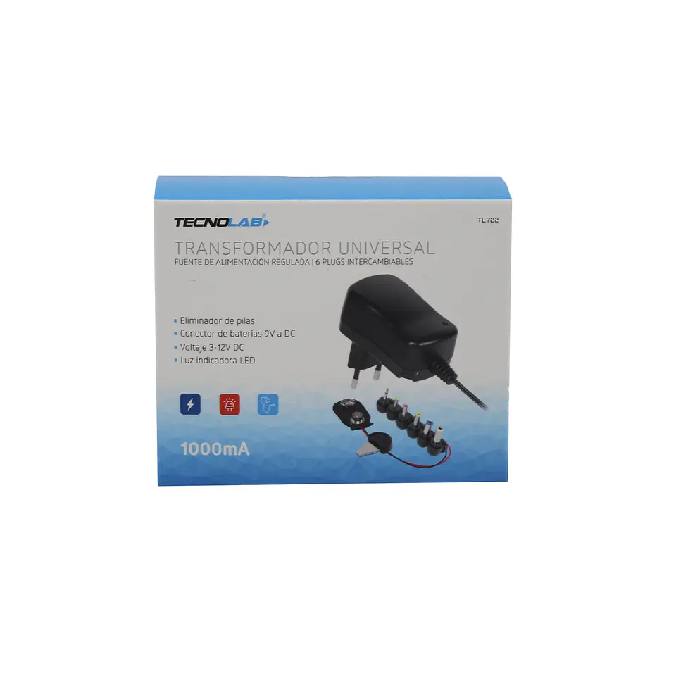 Adaptador universal regulado AC/DC TecnoLab 03-TL722 1