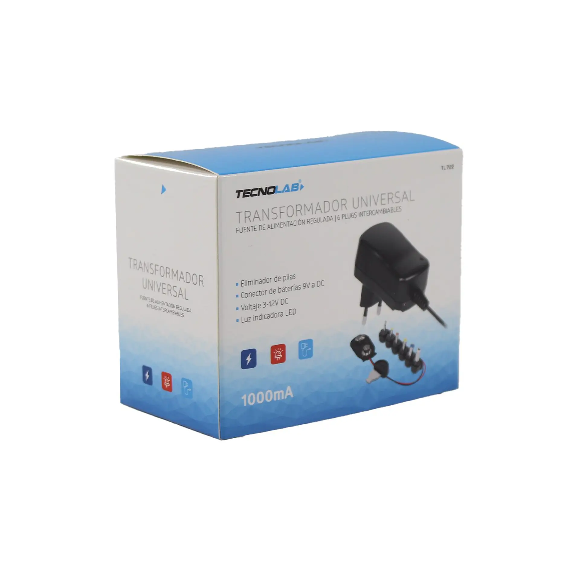 Adaptador universal regulado AC/DC TecnoLab 03-TL722 2