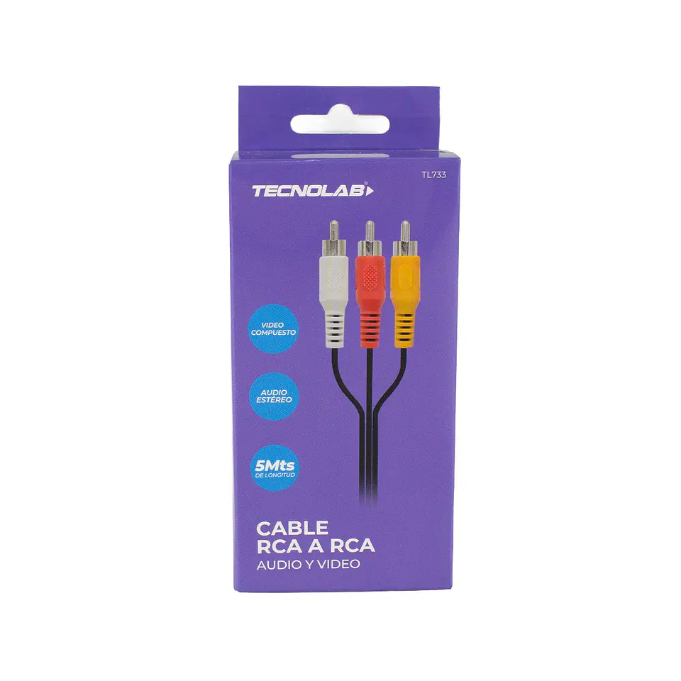 Cable 3Rca A 3Rca De 5 Metros TecnoLab 03-TL733 1