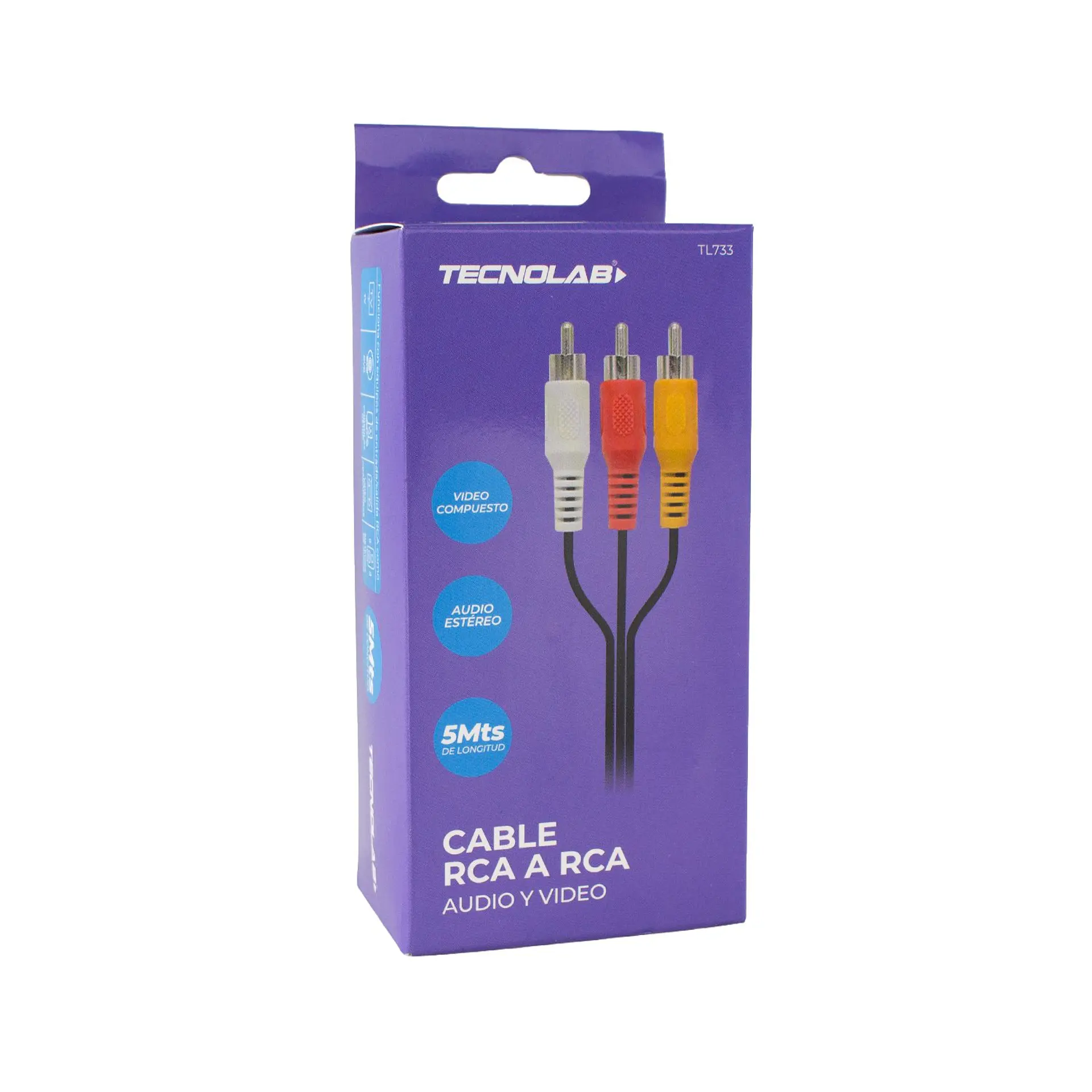Cable 3Rca A 3Rca De 5 Metros TecnoLab 03-TL733 2