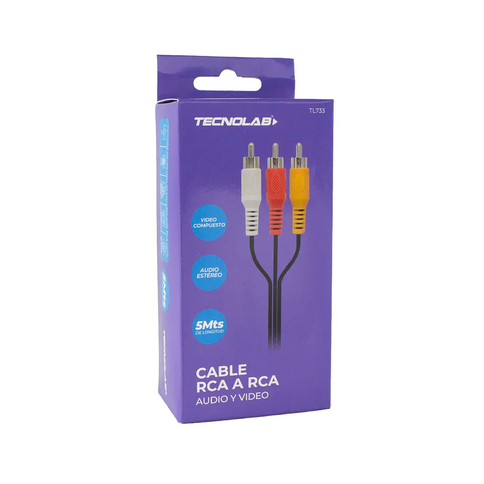 Cable 3Rca A 3Rca De 5 Metros TecnoLab 03-TL733 2