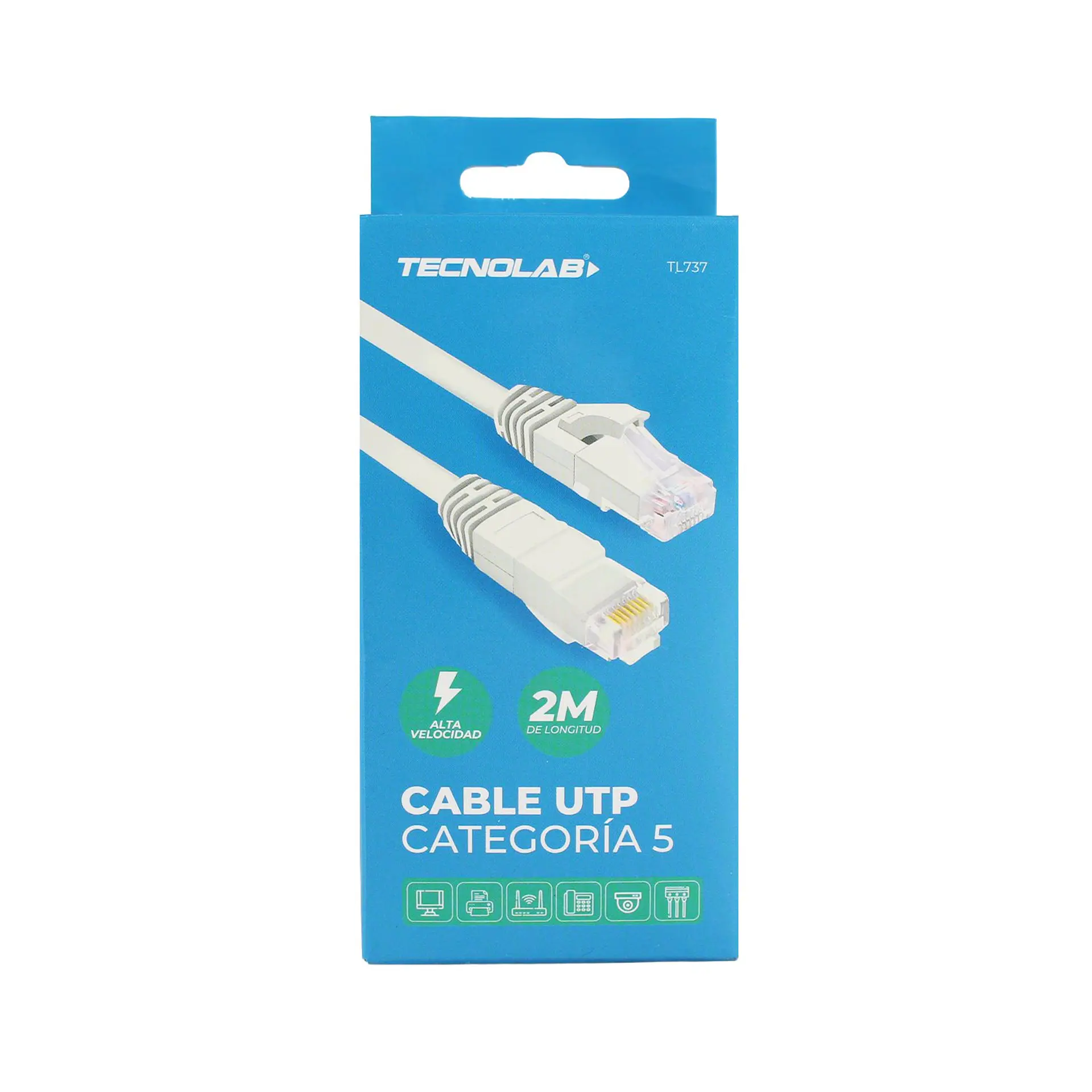 Cable de UTP categoría 5 , 2 mts. alta TecnoLab 03-TL737 1