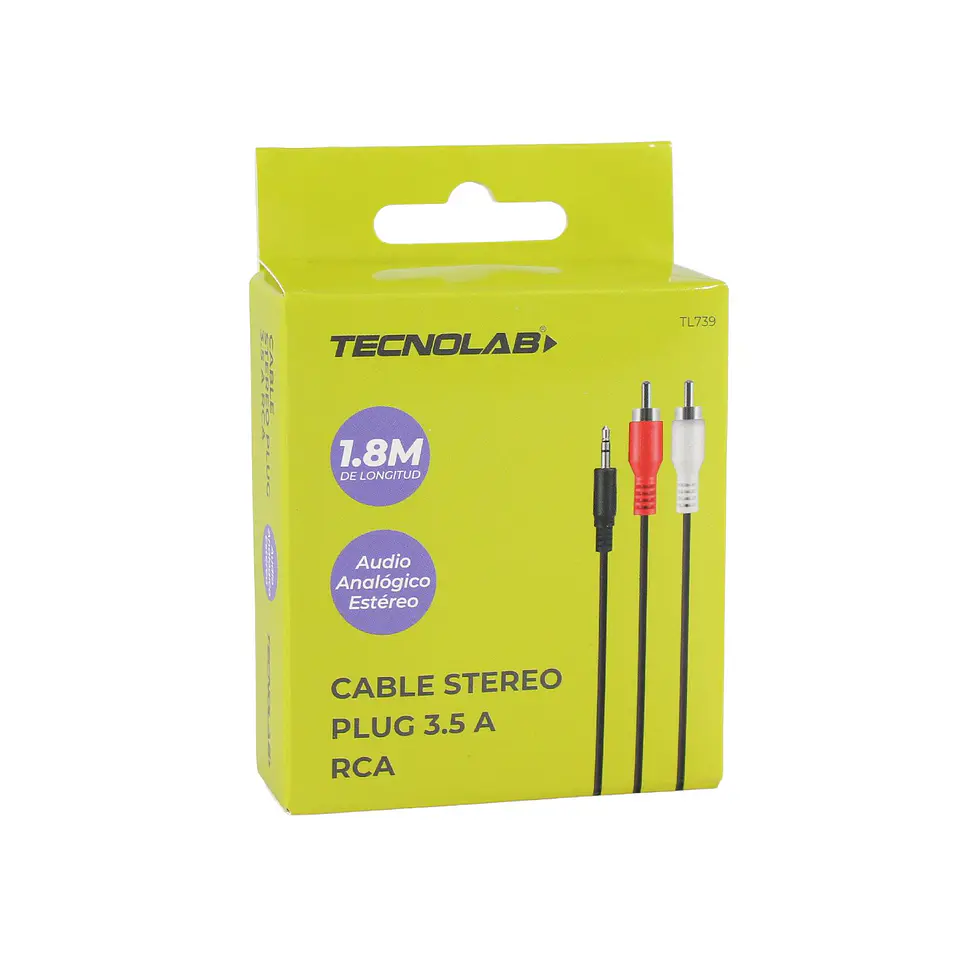 Cable estéreo 3.5mm a RCA TecnoLab 03-TL739 2