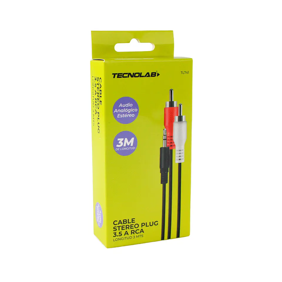 Cable plug 3.5mm a RCA TecnoLab 03-TL741 1