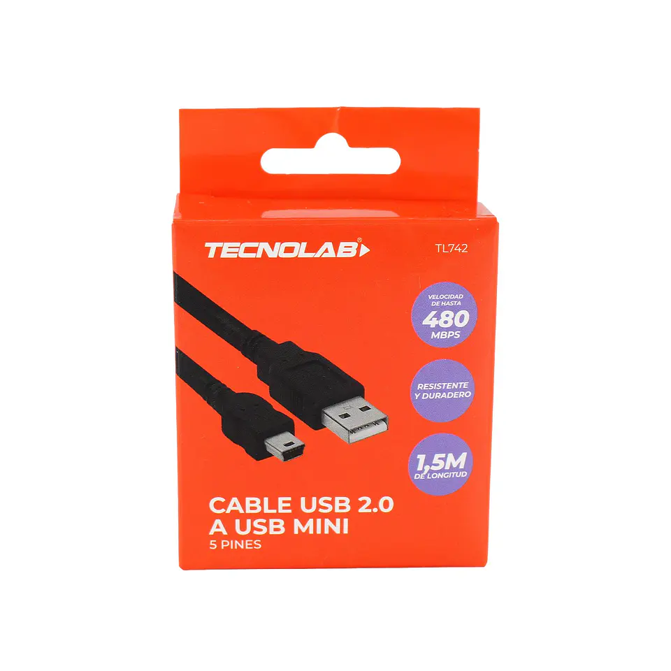 Cable USB 2.0 a USB mini, 1.5m TecnoLab 03-TL742 1