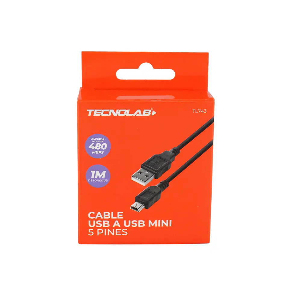 Cable USB a mini USB 1m TecnoLab 03-TL743 1