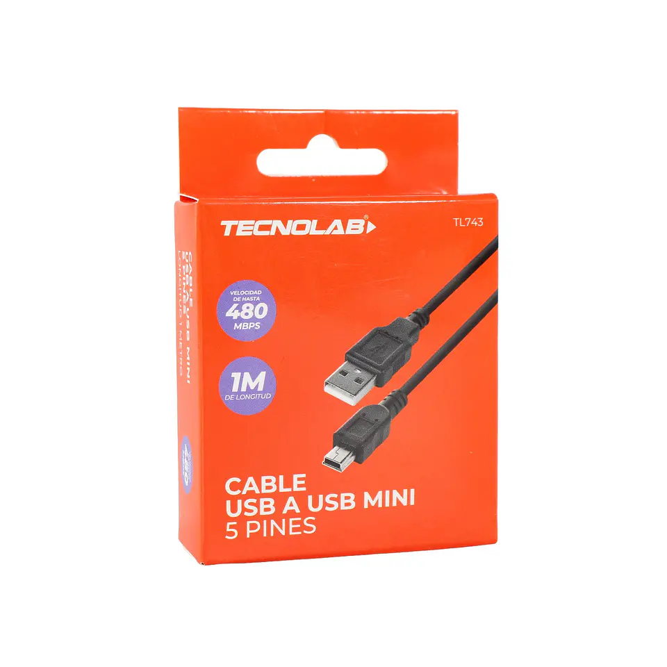 Cable USB a mini USB 1m TecnoLab 03-TL743 2