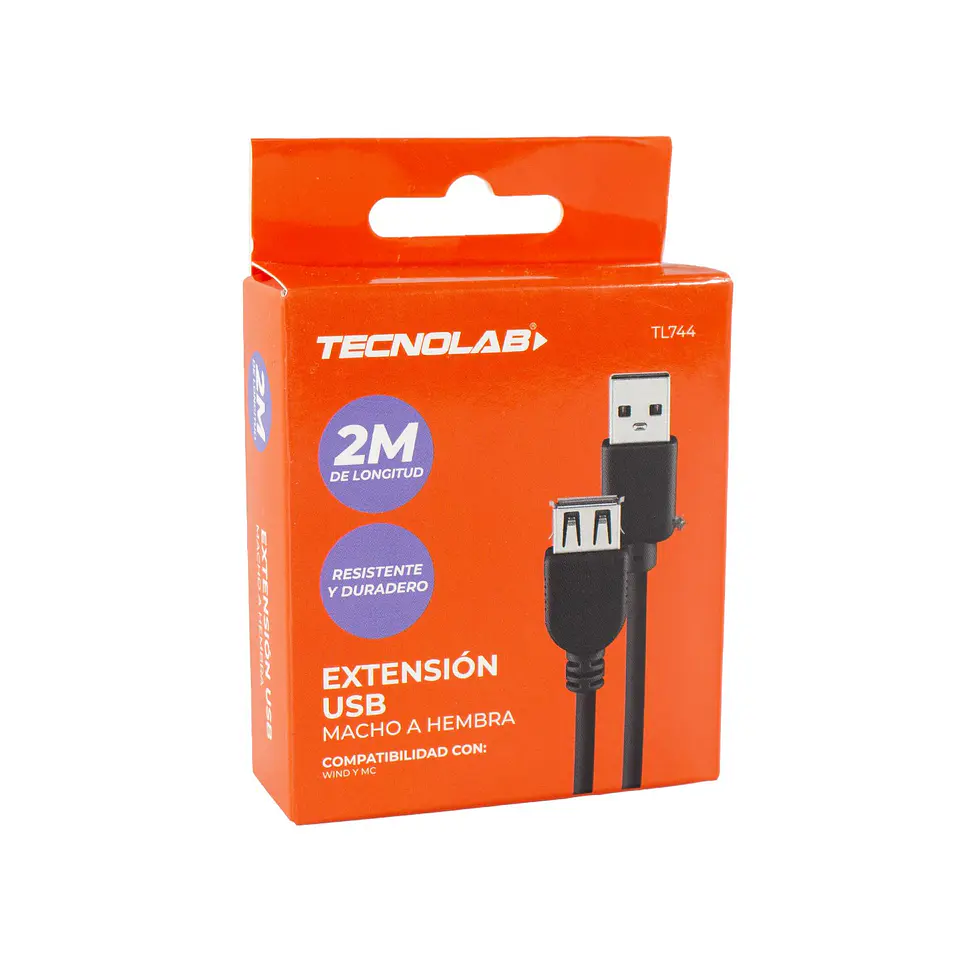 Cable de extensión USB 2 m TecnoLab TL744 2