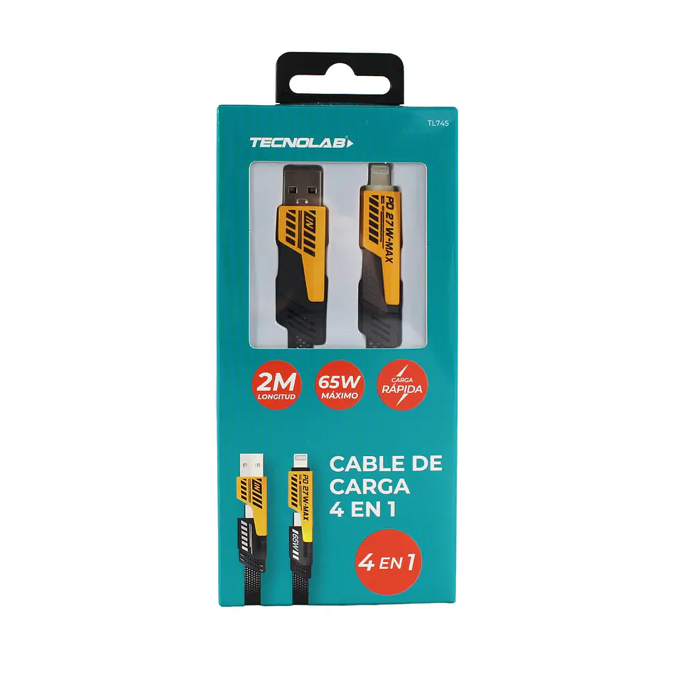 Cable de carga 4 en 1 2 m 65W TecnoLab TL745 1