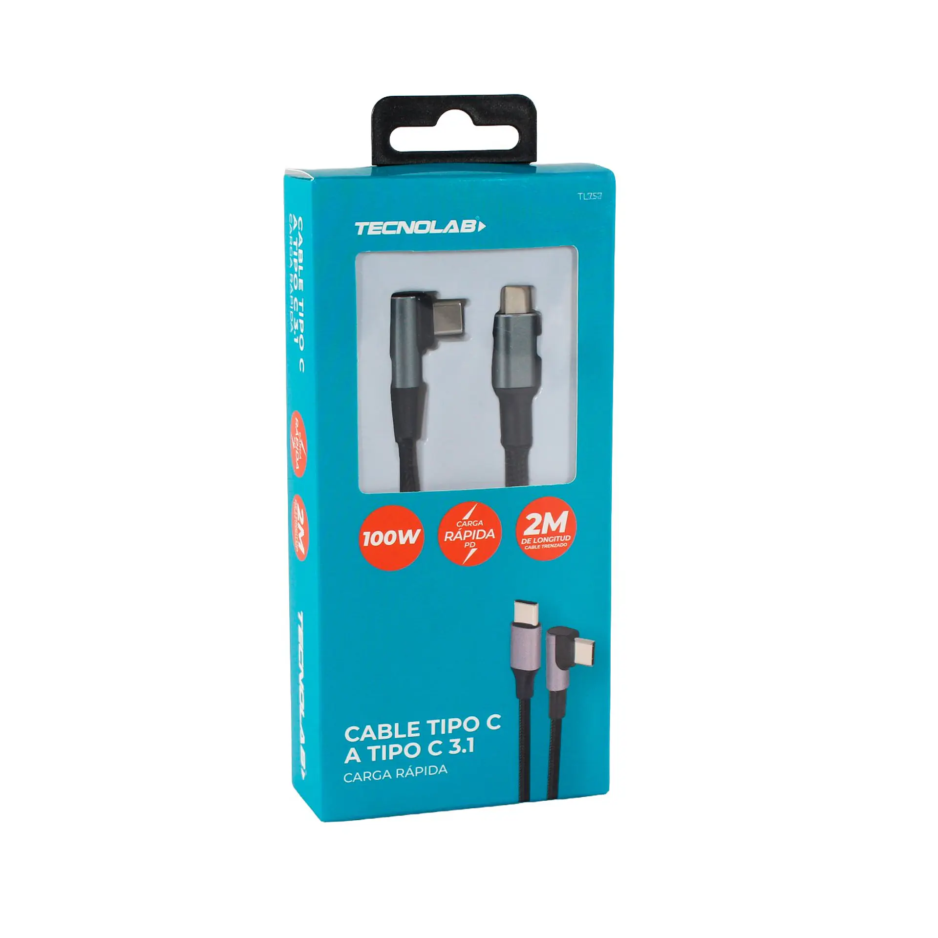 Cable USB-C a USB-C 100W 2 m TecnoLab TL757 1