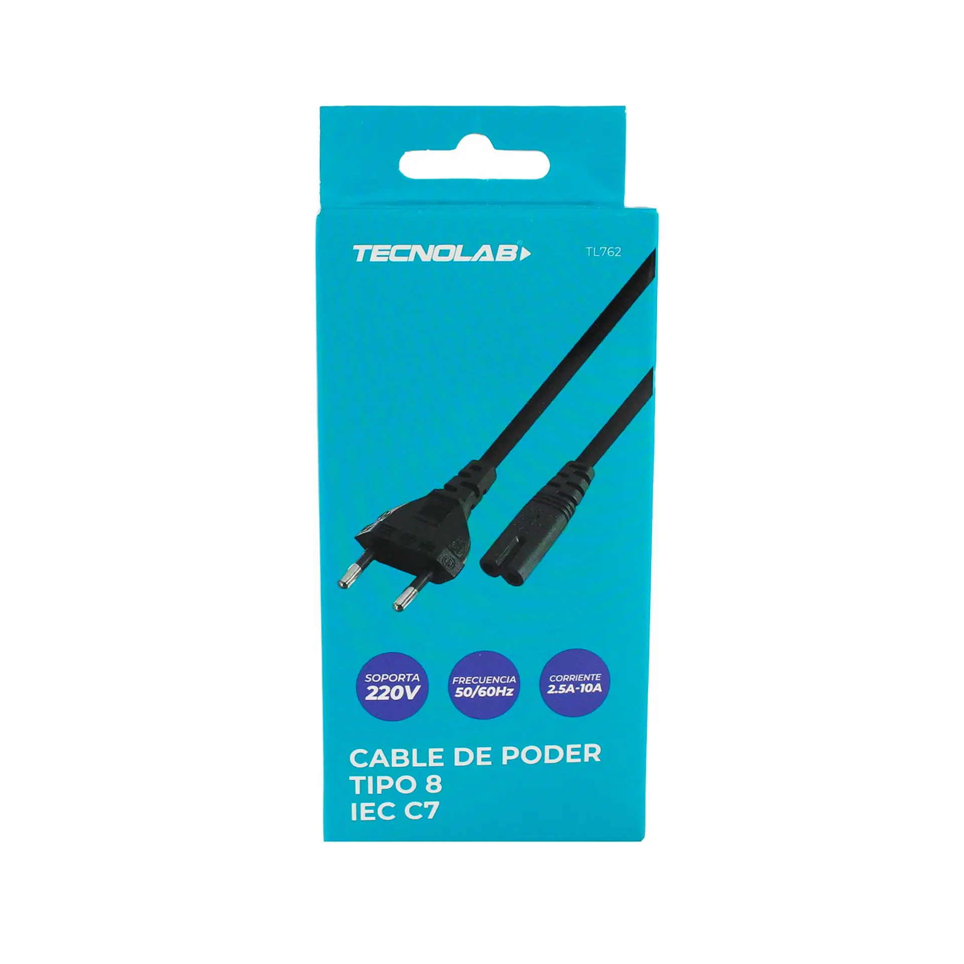 Cable de poder tipo 8 IEC C7 1,8 m TecnoLab TL762 1