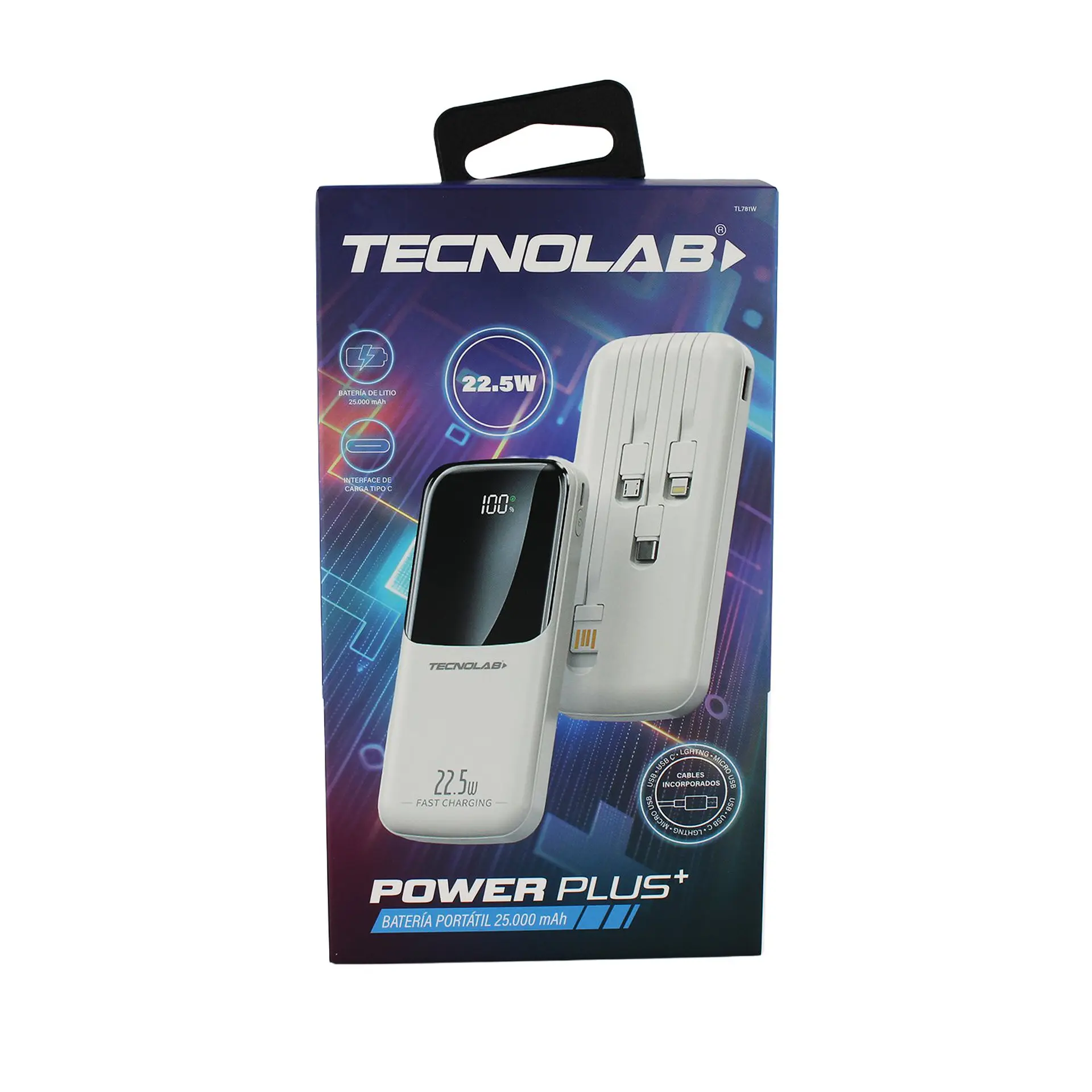 Power bank 25000mAh 22,5W blanco TecnoLab TL781W 1
