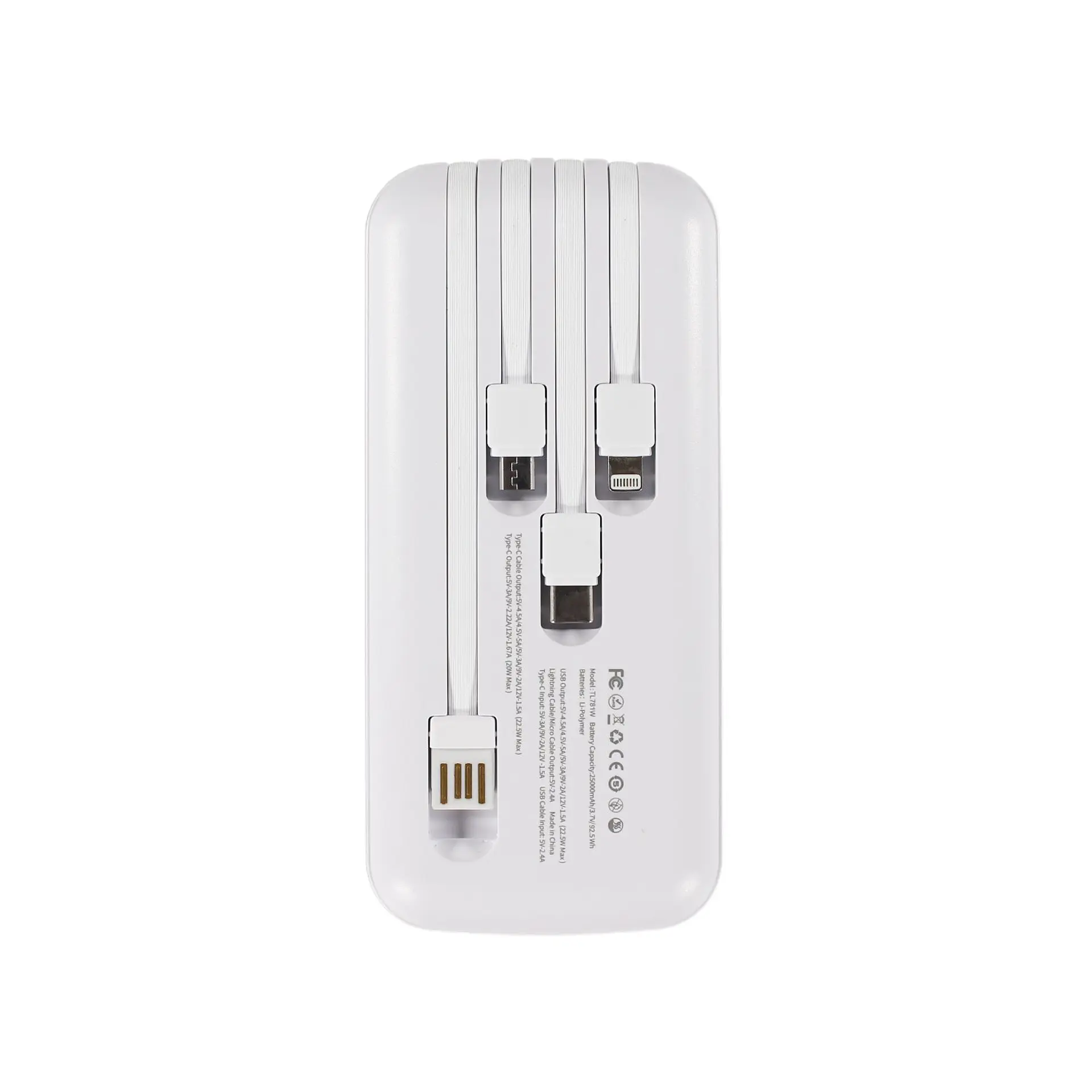 Power bank 25000mAh 22,5W blanco TecnoLab TL781W 5