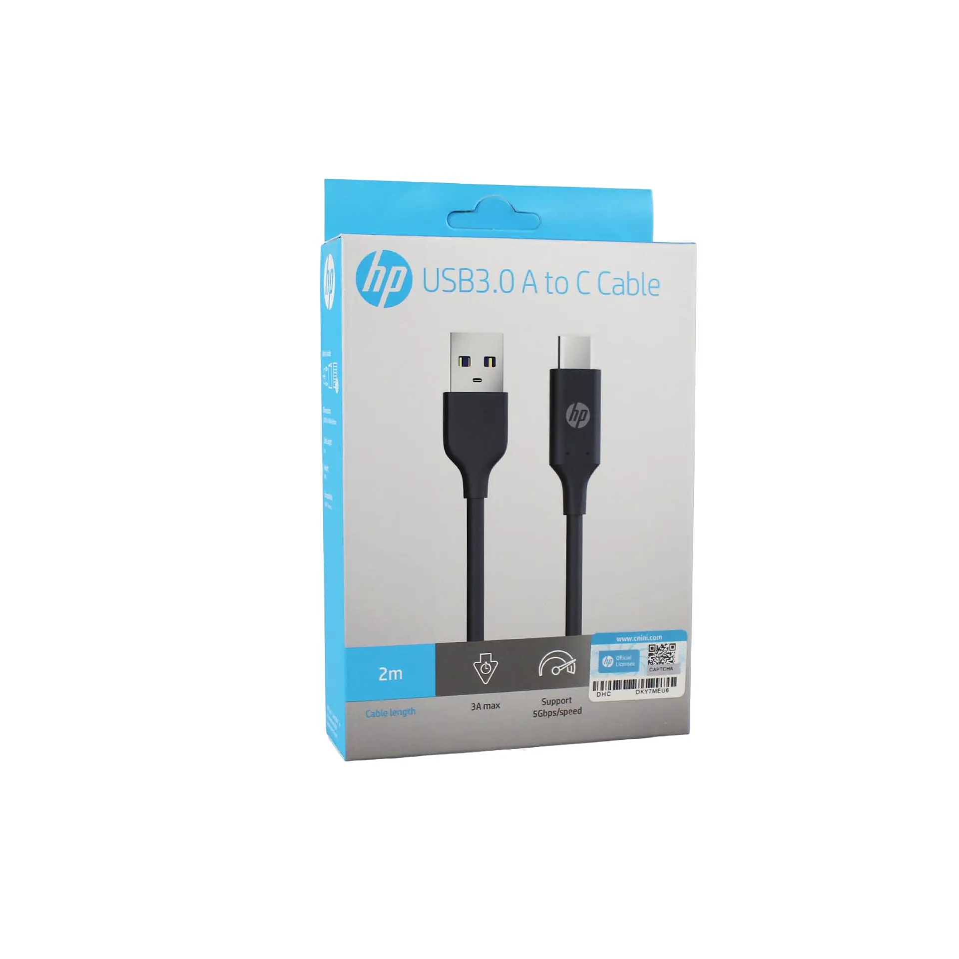 Cable USB-A 3.0 a USB-C 2 m HP 09-DHC-TC101-2M 1