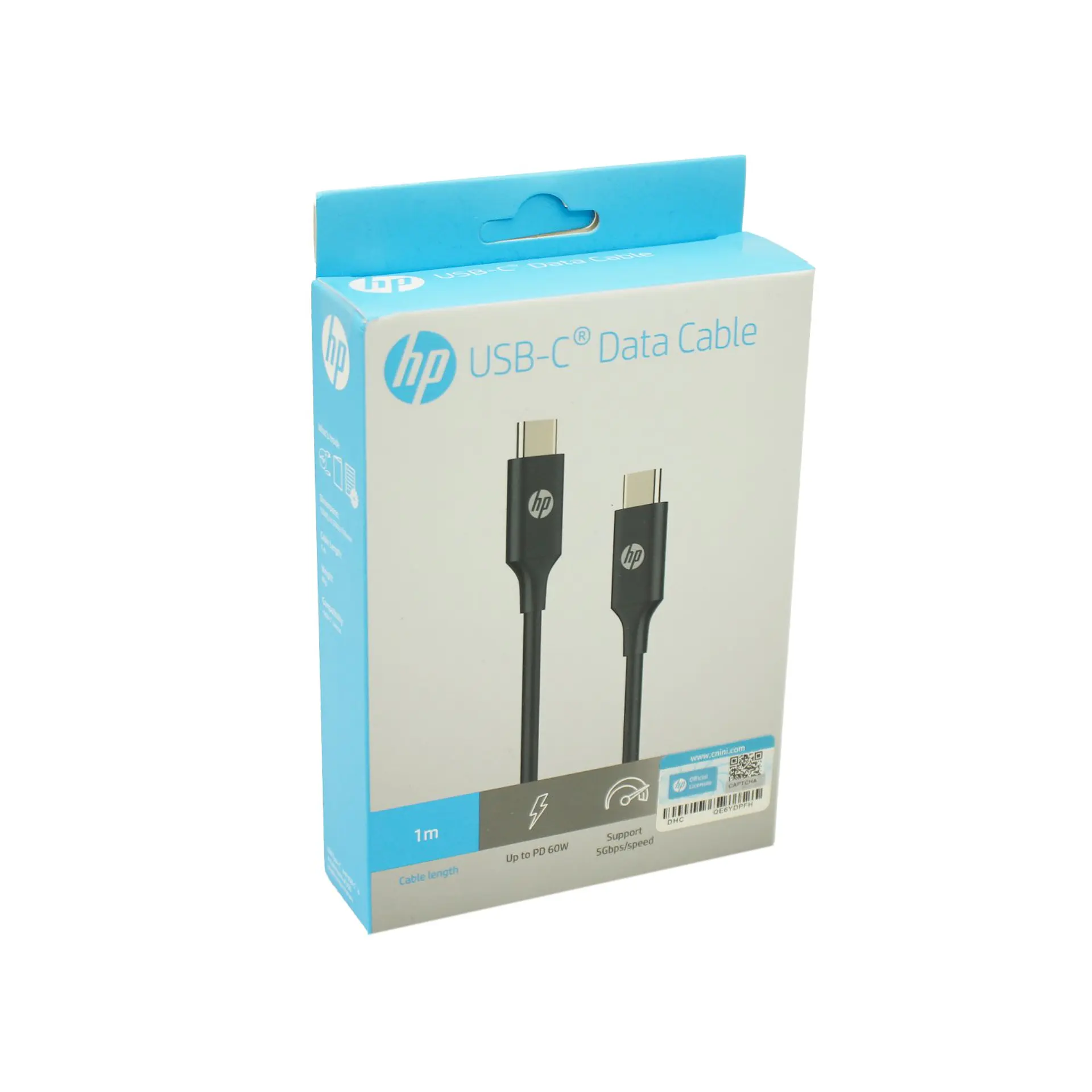 Cable USB-C a USB-C 60W 1 m HP 09-DHC-TC107-1MT 1