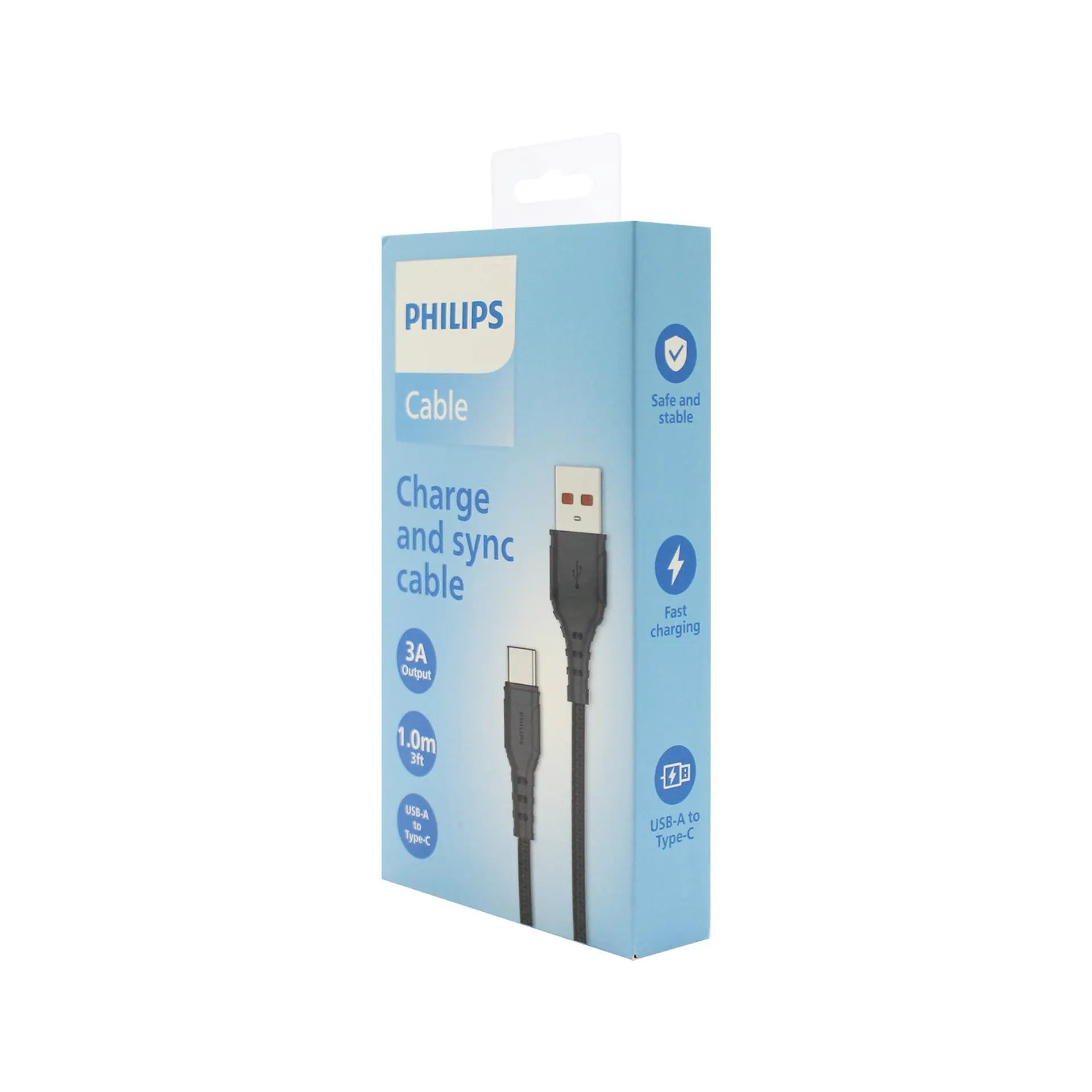 Cable USB-A a USB-C 3A 1 m Philips DLC2141A/70 2