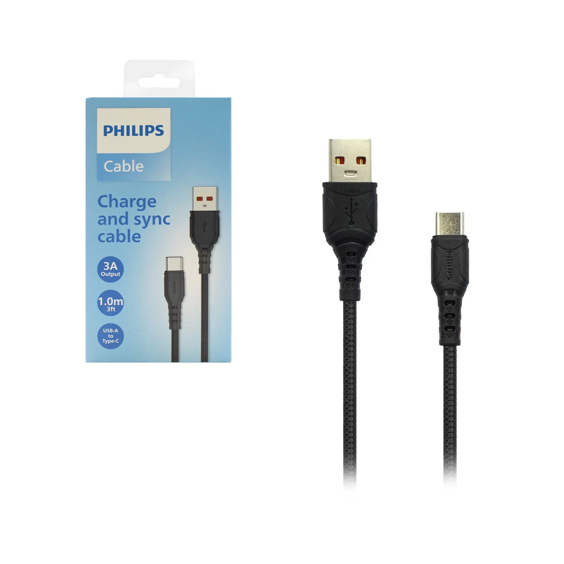 Cable USB-A a USB-C 3A 1 m Philips DLC2141A/70 4