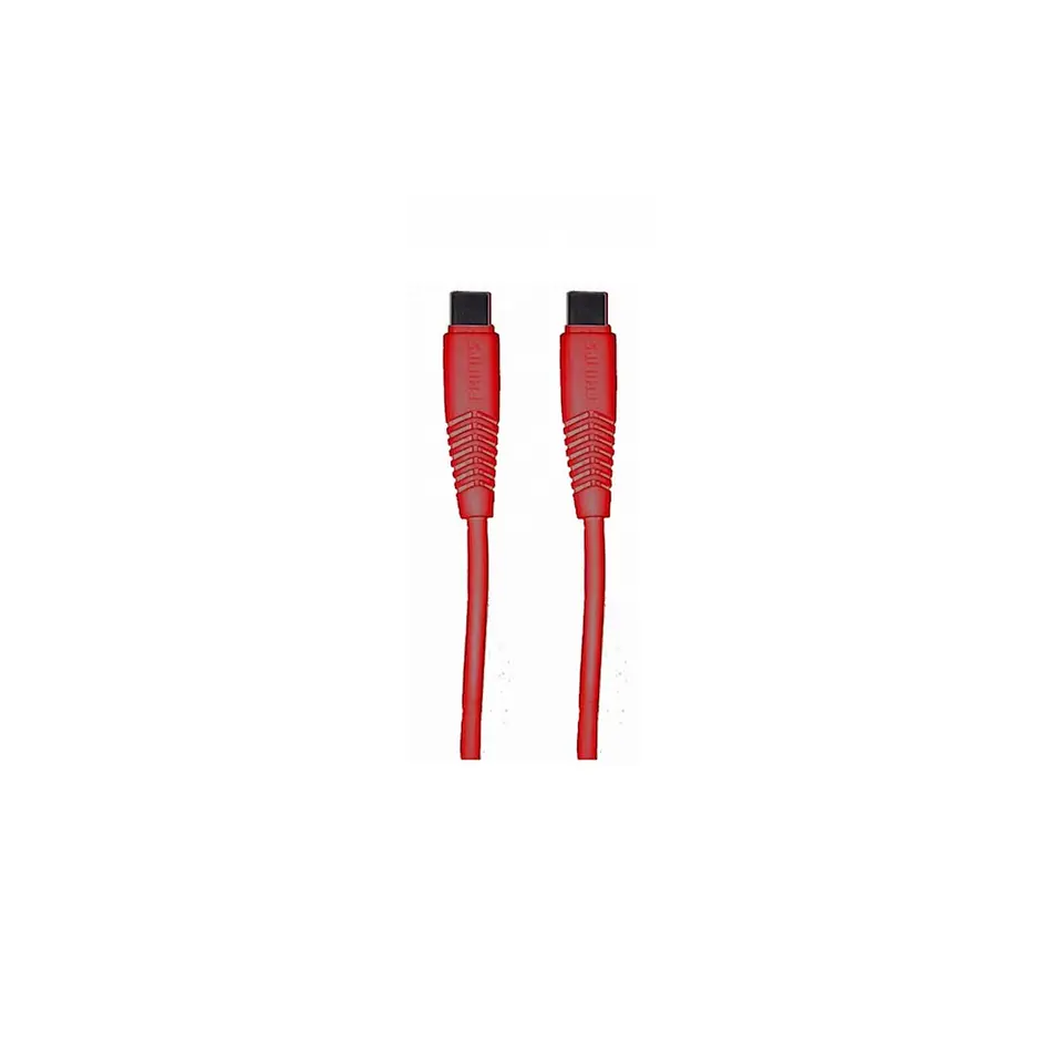Cable USB-C a USB-C rojo 1,2 m Philips DLC5531CR 1