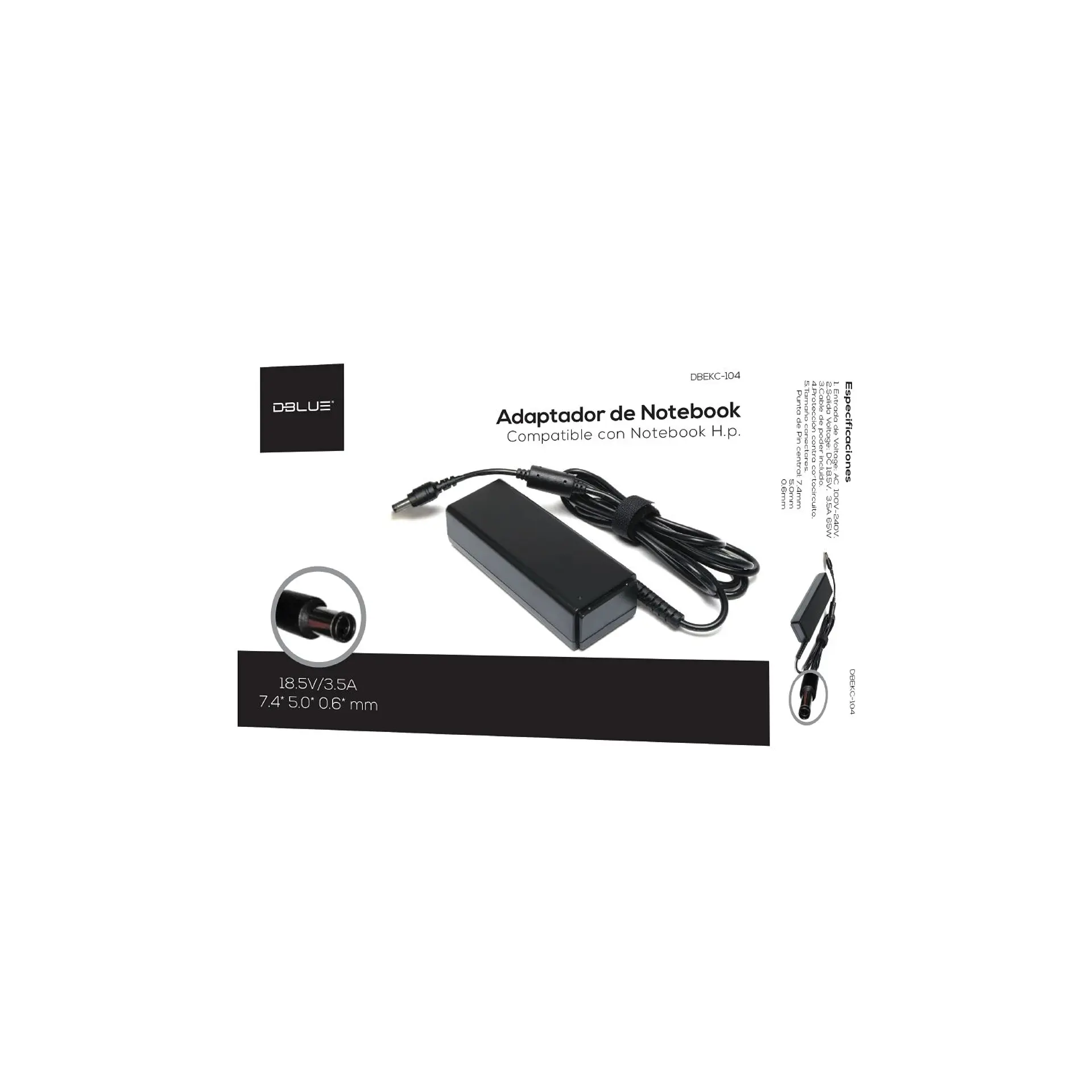 Adaptador notebook Dblue DBEKC-104 65W 1