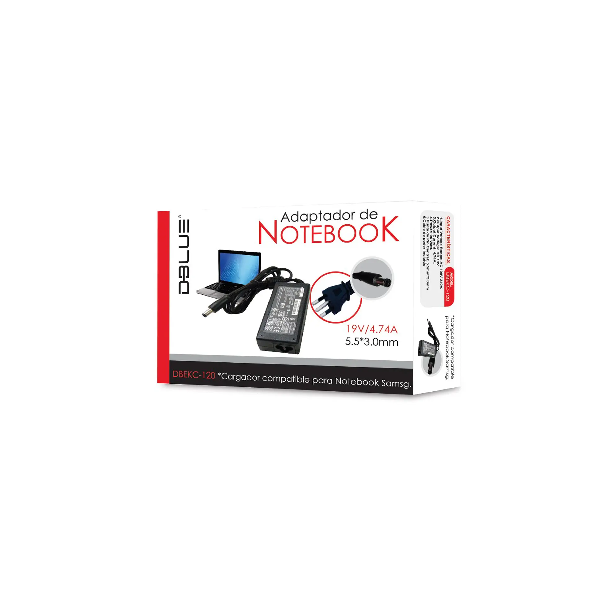 Adaptador notebook DBlue DBEKC-120 19V 90W 1