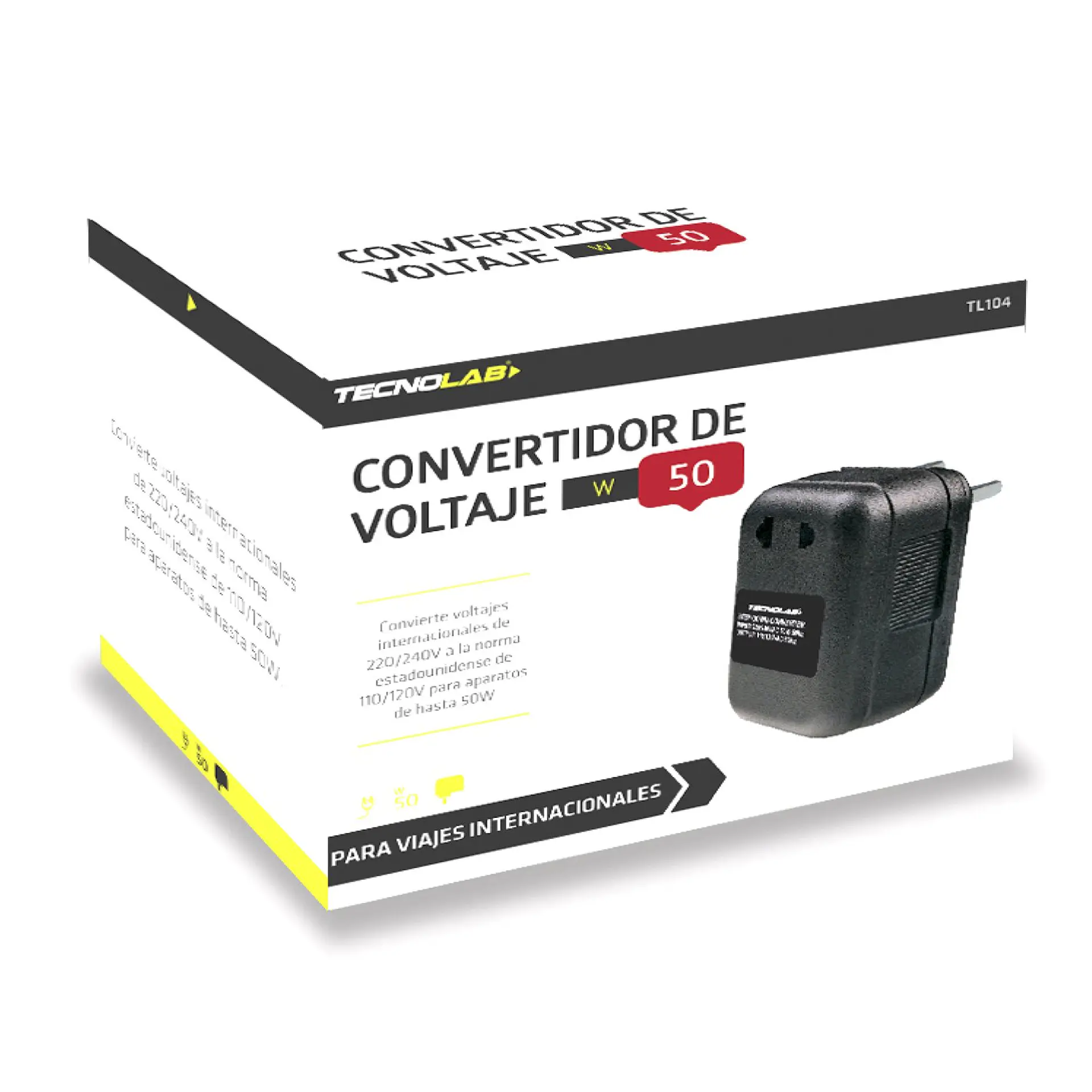 Convertidor de voltaje TecnoLab TL104 50W 220V a 110V 2