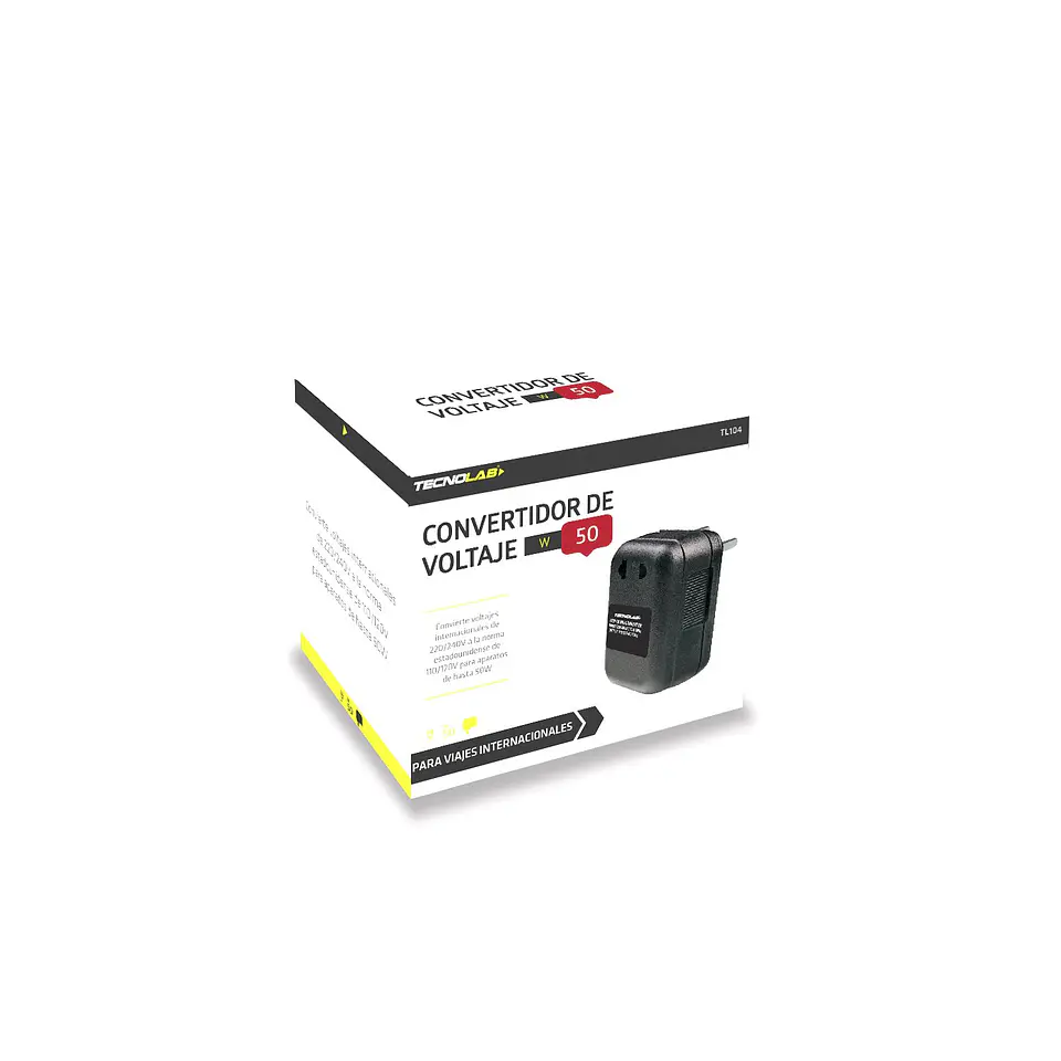Convertidor de voltaje TecnoLab TL104 50W 220V a 110V 3