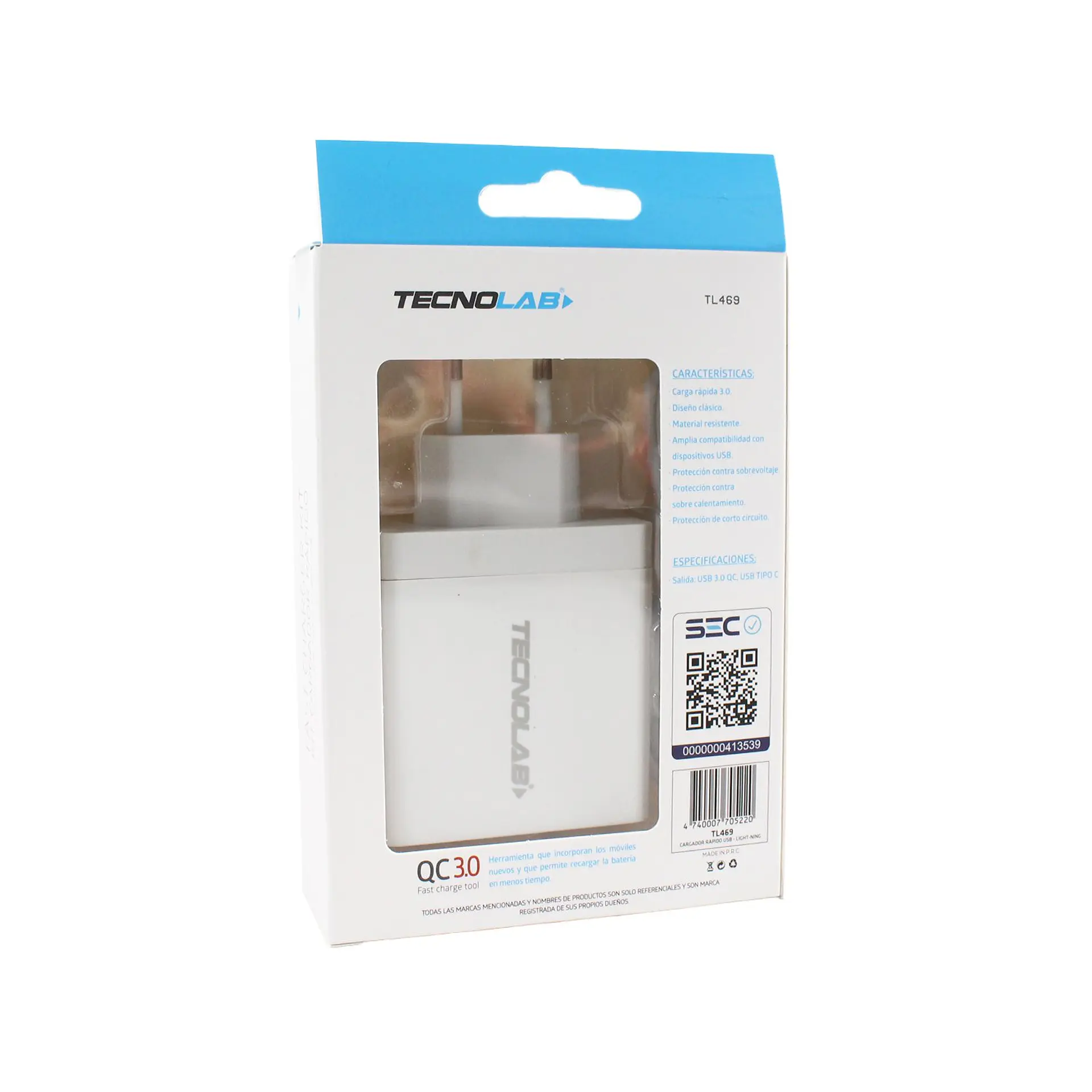Kit cargador TecnoLab TL469 con cable Tipo C a Lightning 4