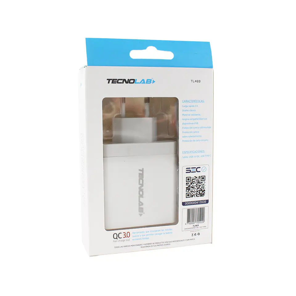 Kit cargador TecnoLab TL469 con cable Tipo C a Lightning 4