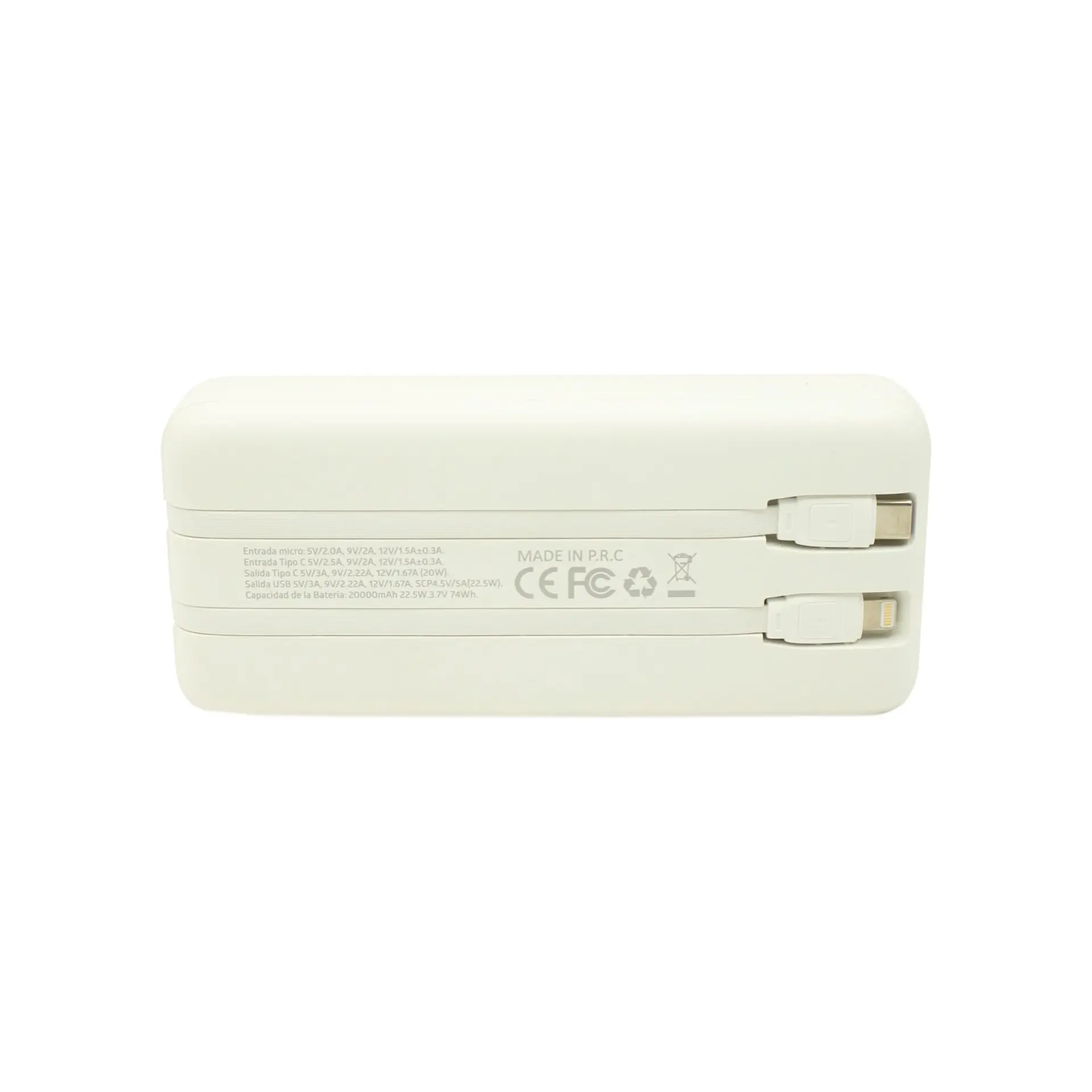 Batería externa TecnoLab TL574W blanca 20000mAh 3