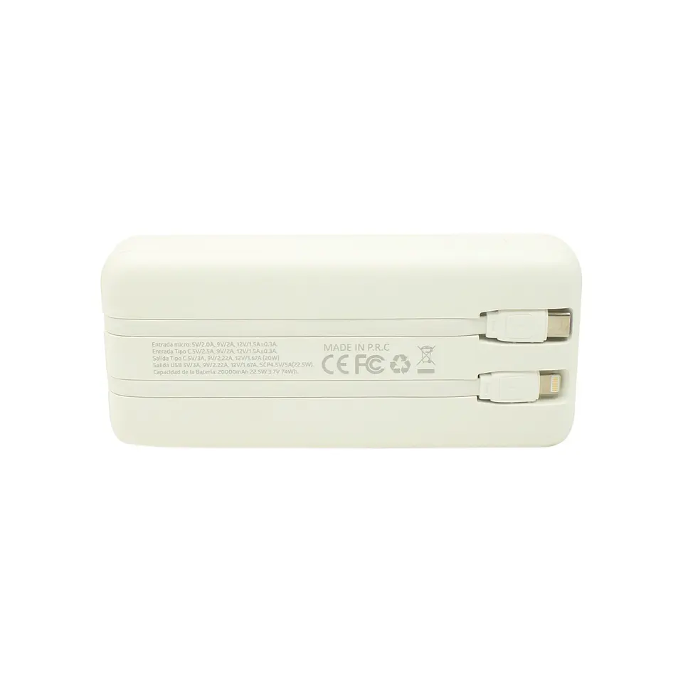 Batería externa TecnoLab TL574W blanca 20000mAh 3