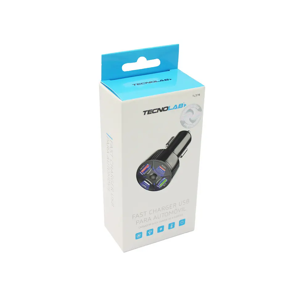 Cargador auto TecnoLab TL578 USB-A y Tipo C 3