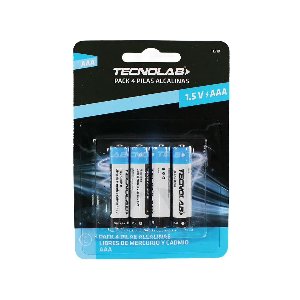 Pack 4 pilas alcalinas AAA TecnoLab TL718 1,5V 1