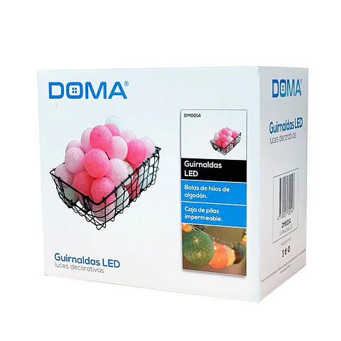 Guirnalda de 20 bolas de hilo, 3 m Doma DM0014