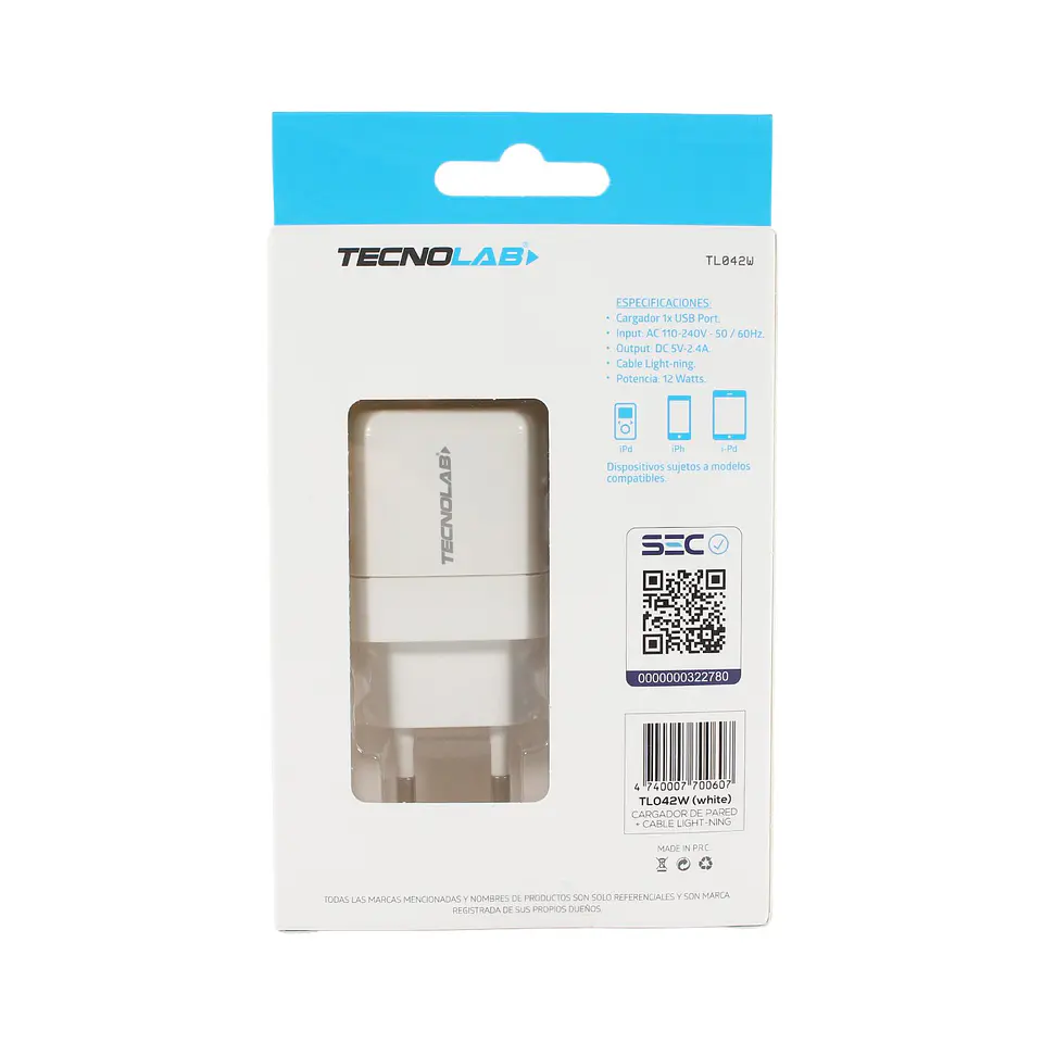 Cargador de pared USB TecnoLab TL042W 6