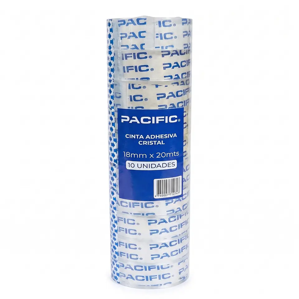Pack 10 cintas Cristal Pacific 18mm x 20m 1