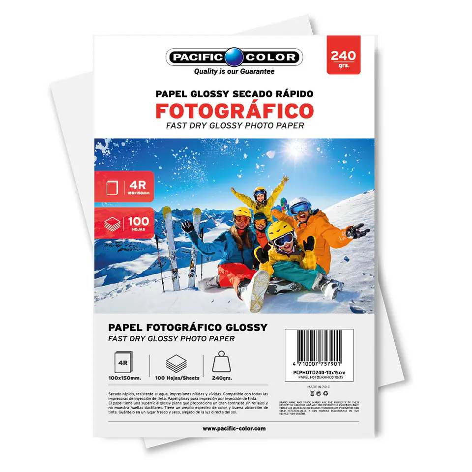 Papel fotográfico Pacific 10x15cm 240g/m², 100 hojas 1