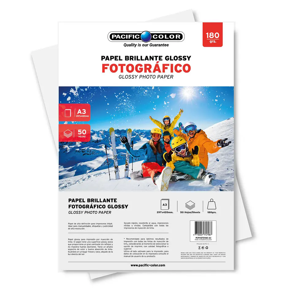Papel fotográfico Pacific A3 180g/m², 50 hojas 1