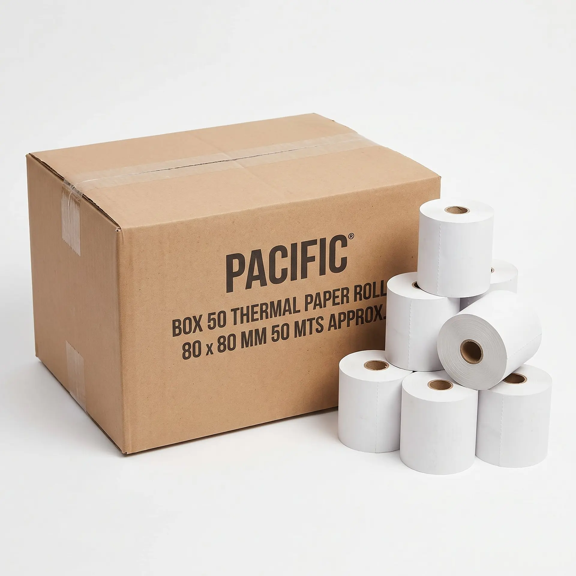 Caja 50 rollos Pacific 80x80mm, ref. 12-PAC01177BOX 1