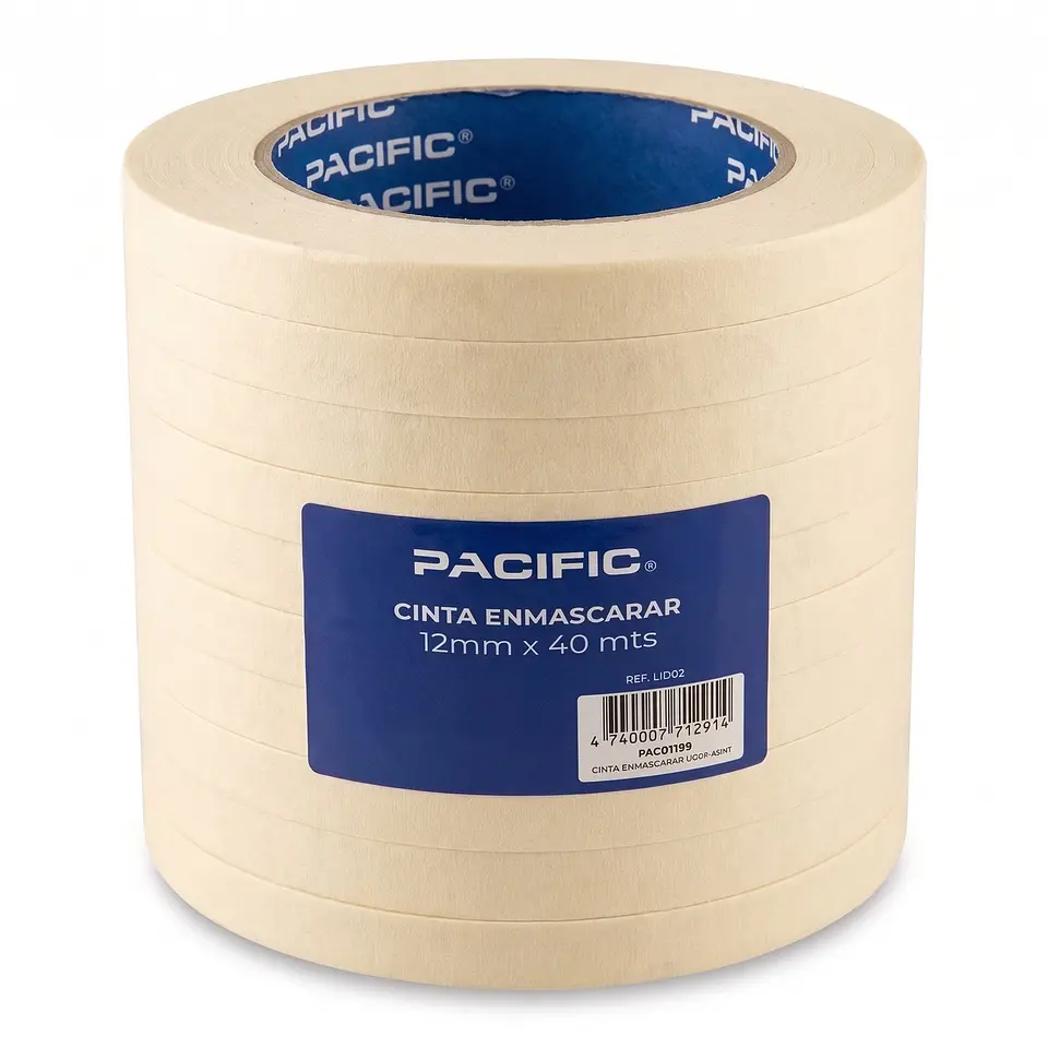 Pack de 10 cintas de enmascarar Pacific 12 mm x 40 m 1